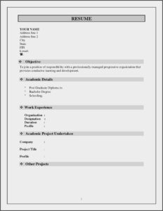 Download Free Resume Template Pdf