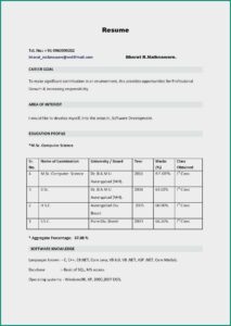 Download Free Sample Resumes For Freshers