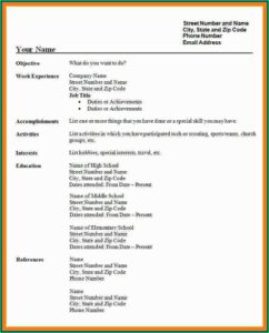 Download Resume Template Pdf
