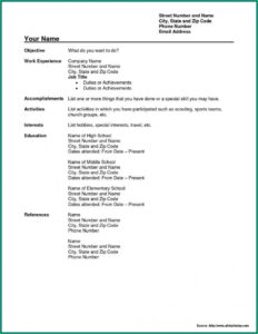 Download Simple Resume Format Pdf