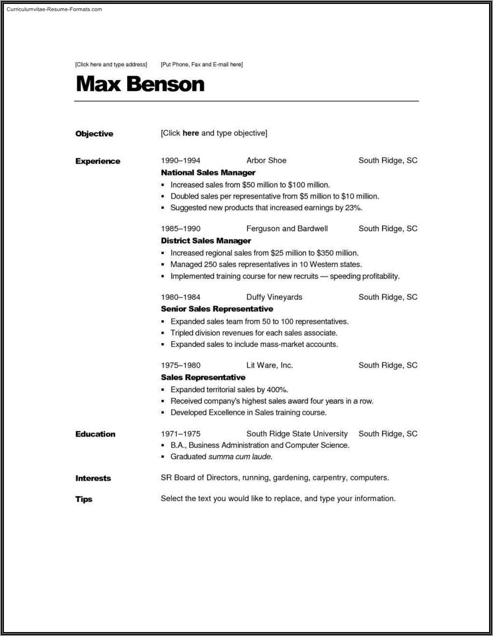 Downloadable Resume Templates For Mac
