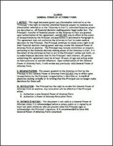 Durable Financial Power Of Attorney Form Illinois