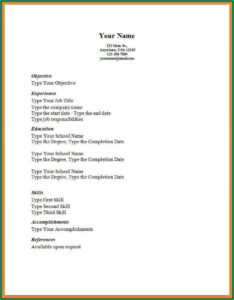 Easy Simple Resume Template