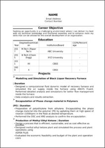Effective Resume Templates For Freshers