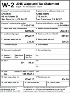 Employer Withholding W2 Form