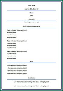 Empty Resume Template Word