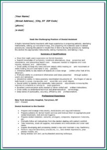 Entry Level Dental Assistant Resume No Experience