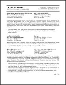 Examples Of Federal Resume Format