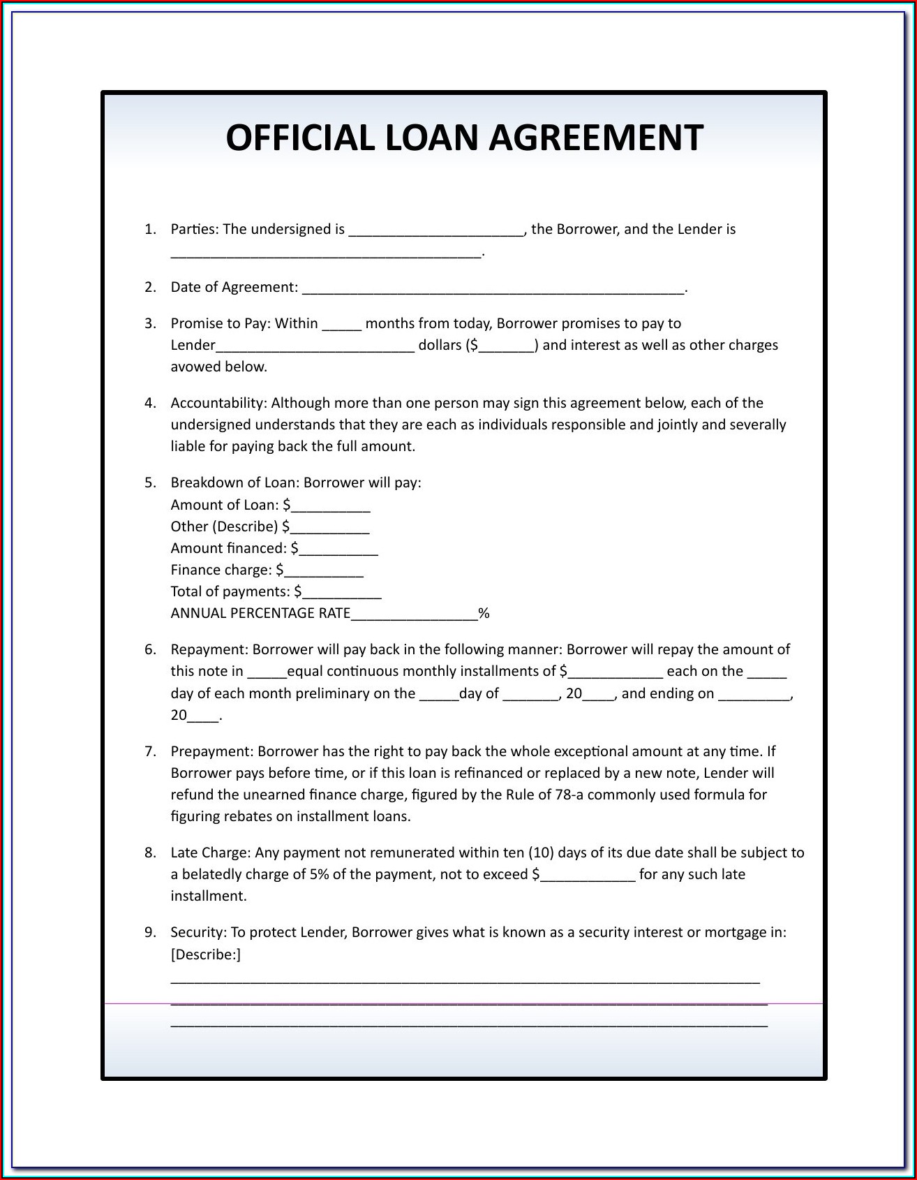 Family Caregiver Contract Form