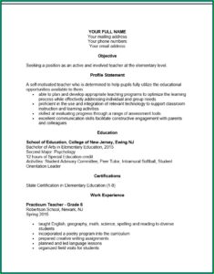 First Year Teacher Resume Template