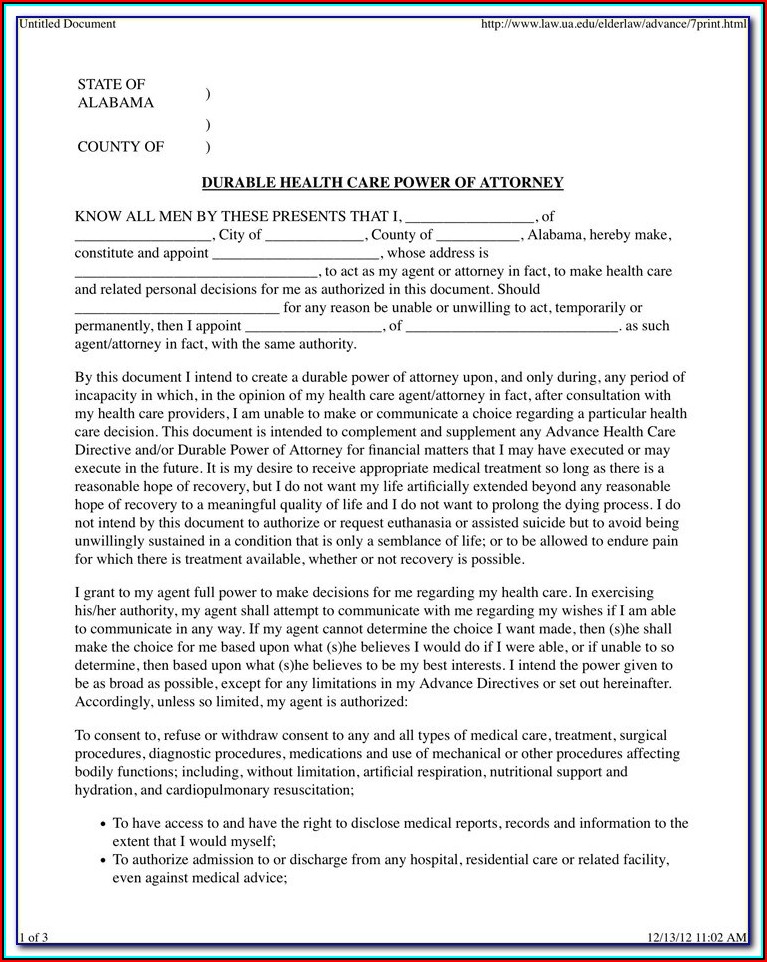 Florida Durable Power Of Attorney Form Florida Bar