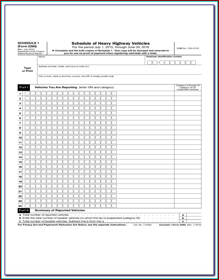 Form 2290 Instructions 2015