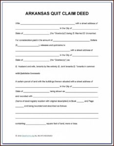 Free Arkansas Quit Claim Deed Form