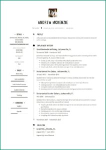 Free Bartender Resume Templates