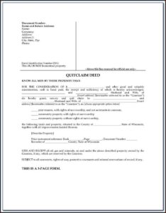 Free Blank Quit Claim Deed Form Georgia