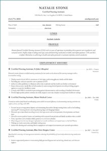 Free Certified Nursing Assistant Resume Template