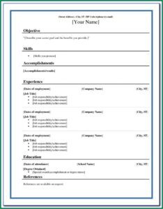 Free Chronological Resume Template 2018