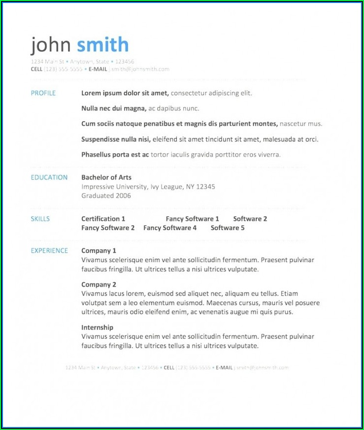 Free Chronological Resume Template Microsoft Word