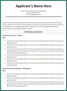 Free Chronological Resume Template Word