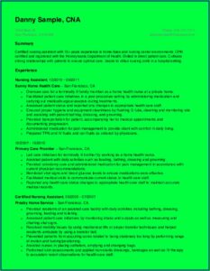 Free Cna Resume