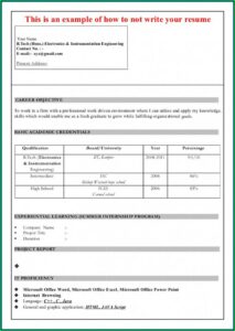 Free Download Resume Formats In Ms Word