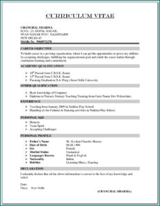 Free Download Resume Samples Pdf