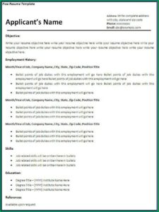 Free Downloadable Job Resume Templates