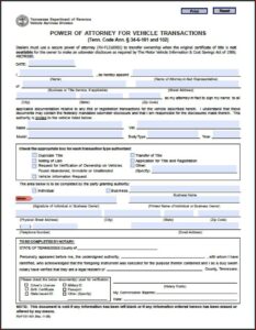 Free Durable Power Of Attorney Form To Print Tennessee