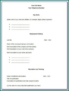 Free Empty Resume Templates
