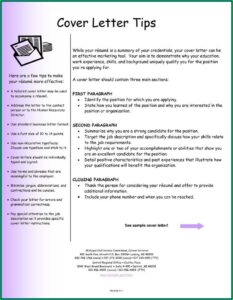 Free Examples Of Cover Letters For Resumes