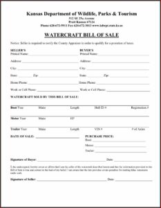 Free Kansas Bill Of Sale Form