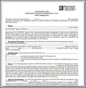 Free Land Contract Form Ohio
