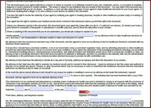 Free Printable Durable Power Of Attorney Form For Tennessee