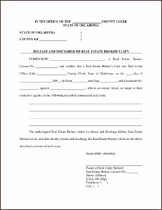Free Printable Lien Release Form