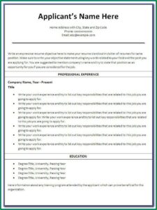 Free Printable Resume Online