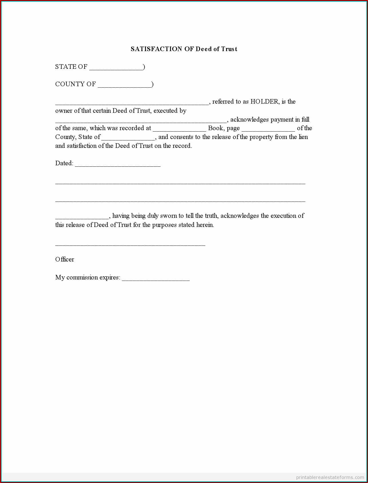 Free Property Lien Release Form