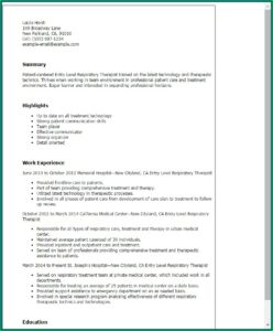 Free Respiratory Therapist Resume Templates