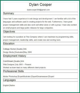 Free Resume Builder No Cost
