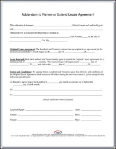 Free Texas Lease Renewal Form