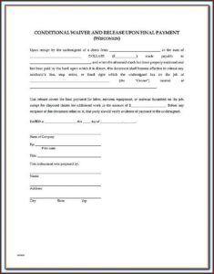 Free Wisconsin Construction Lien Waiver Form