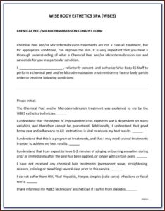 Generic Chemical Peel Consent Form