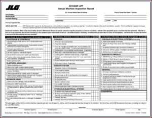 Genie Aerial Lift Annual Inspection Form
