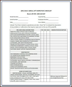 Genie Material Lift Annual Inspection Form