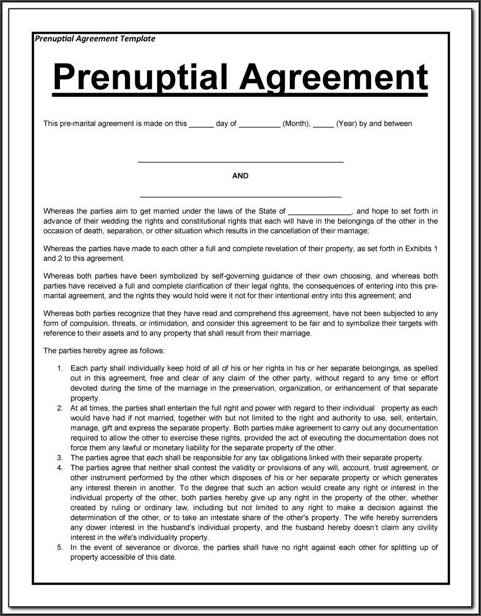 Georgia Prenuptial Agreement Form