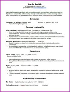 Free Resume Template Australia 2019