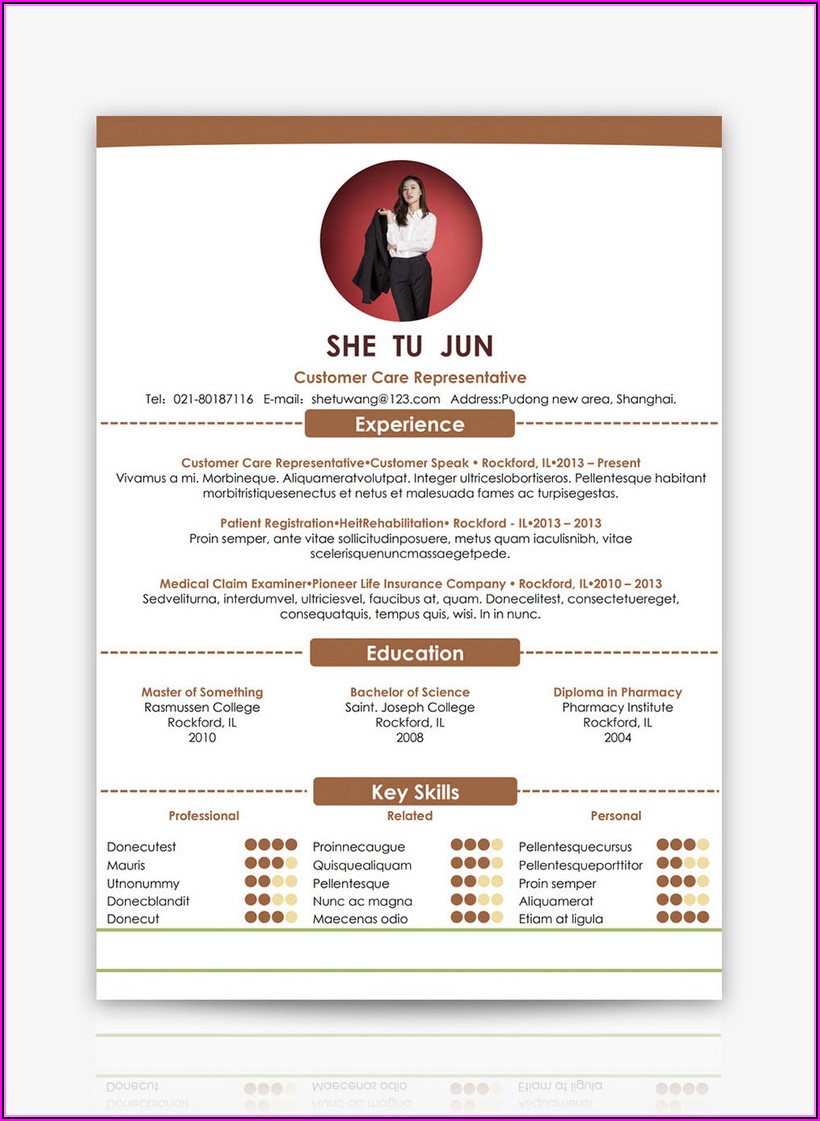 Free Resume Template For Customer Service