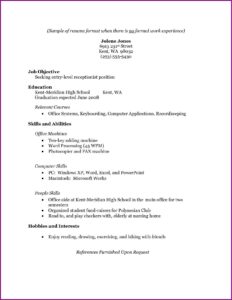 Free Resume Template For Teenager With No Experience