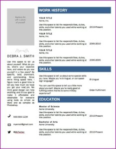 Free Resume Template Microsoft Word