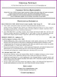 Free Resume Templates For Customer Service Representative