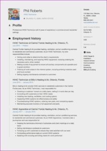 Free Resume Templates For Hvac Technician